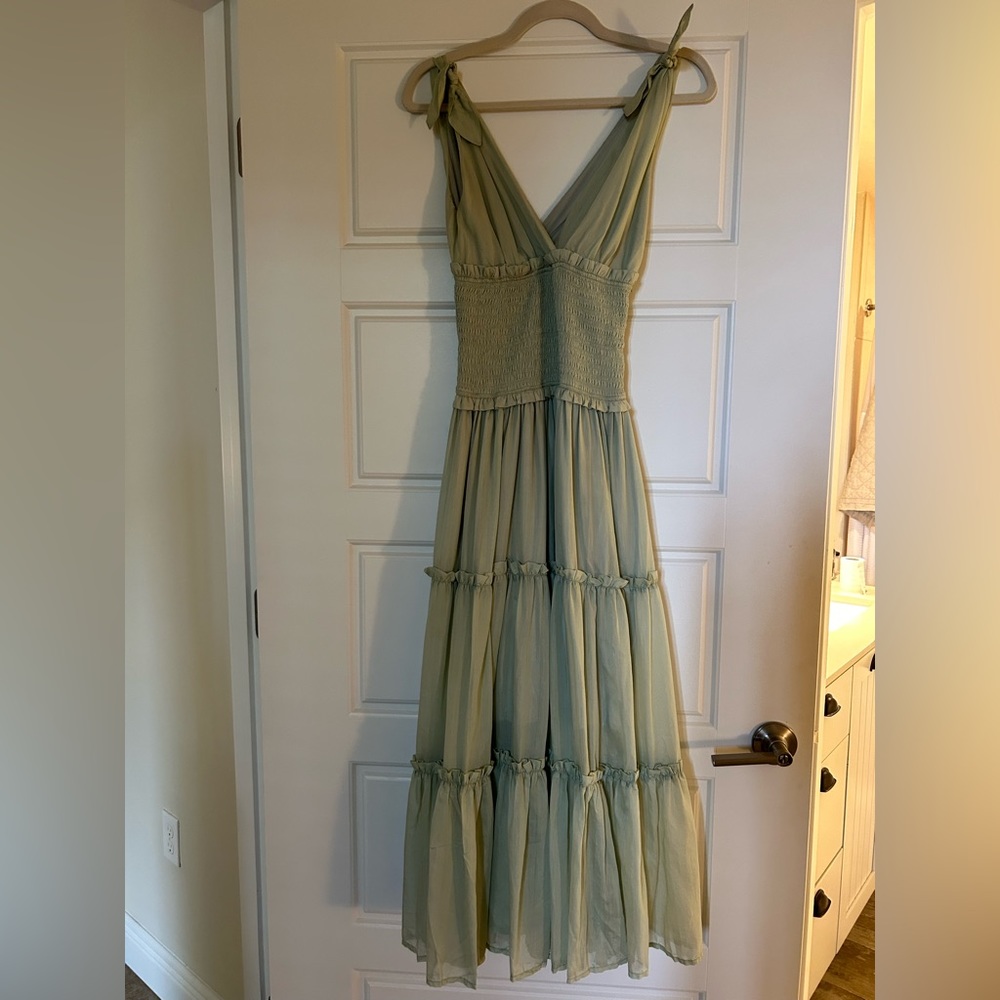 MABLE Maxi Sundress in light green - size S